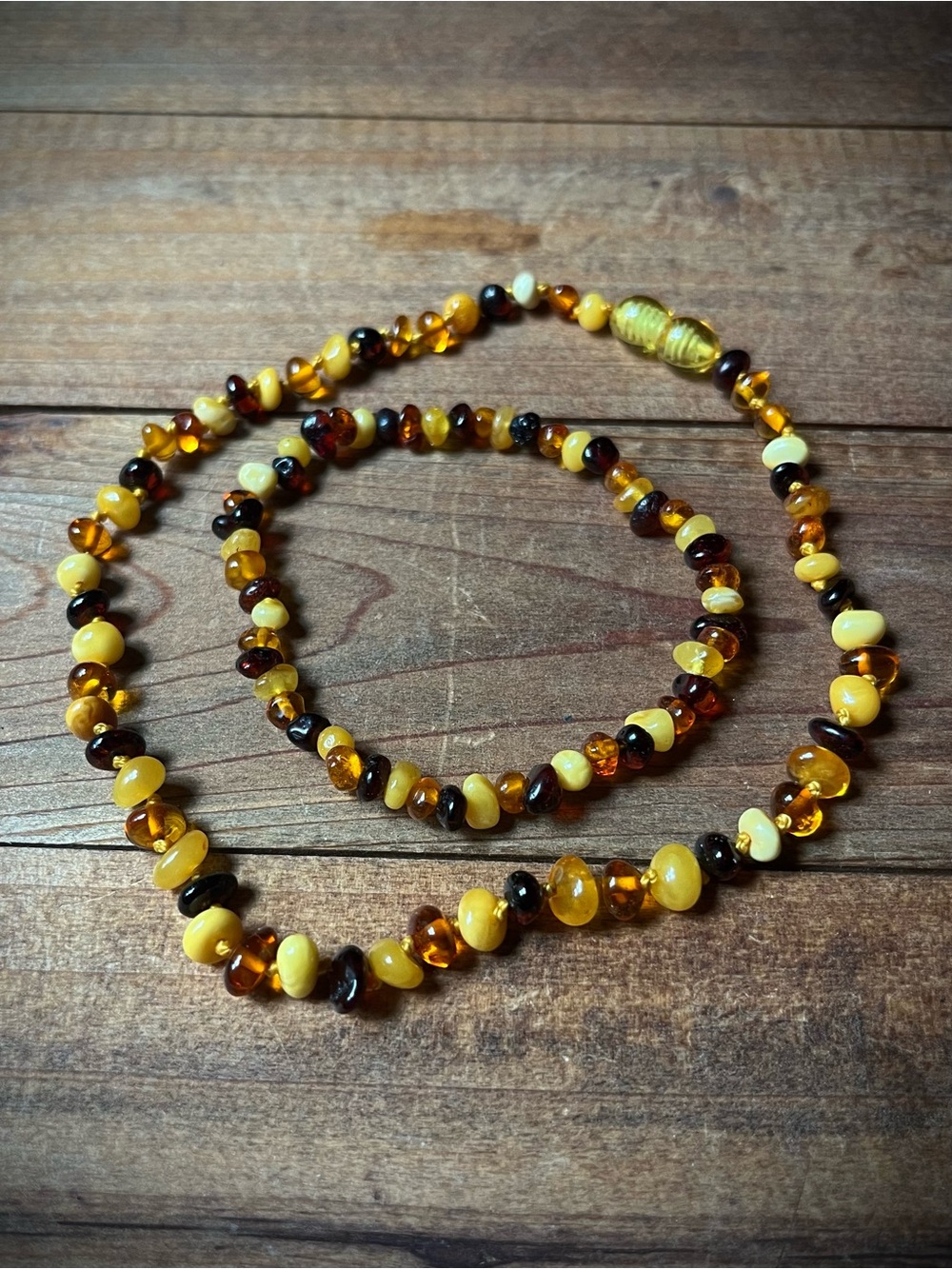 Baltic Amber Bead Necklace & Bracelet Set